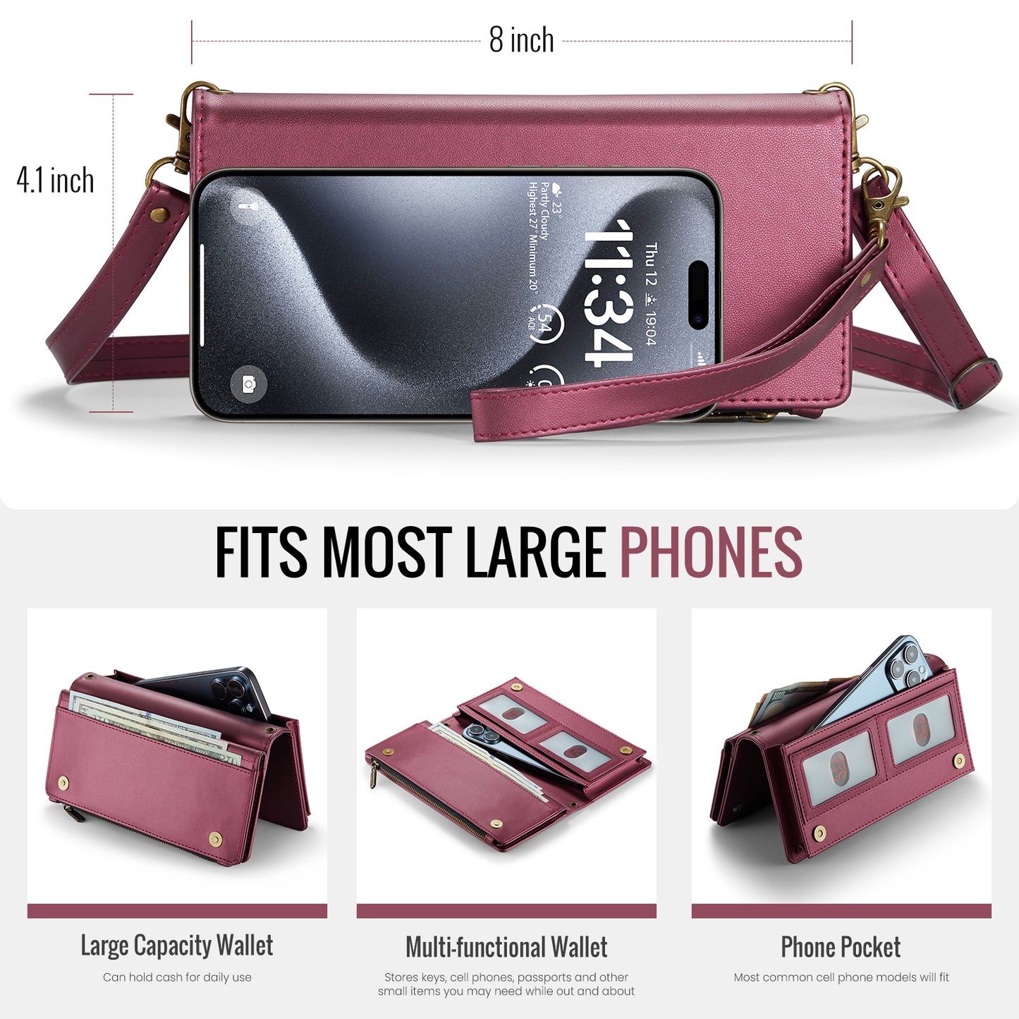 Women Diagonal Strap Samsung Galaxy A52 Bag Cash Card Slots