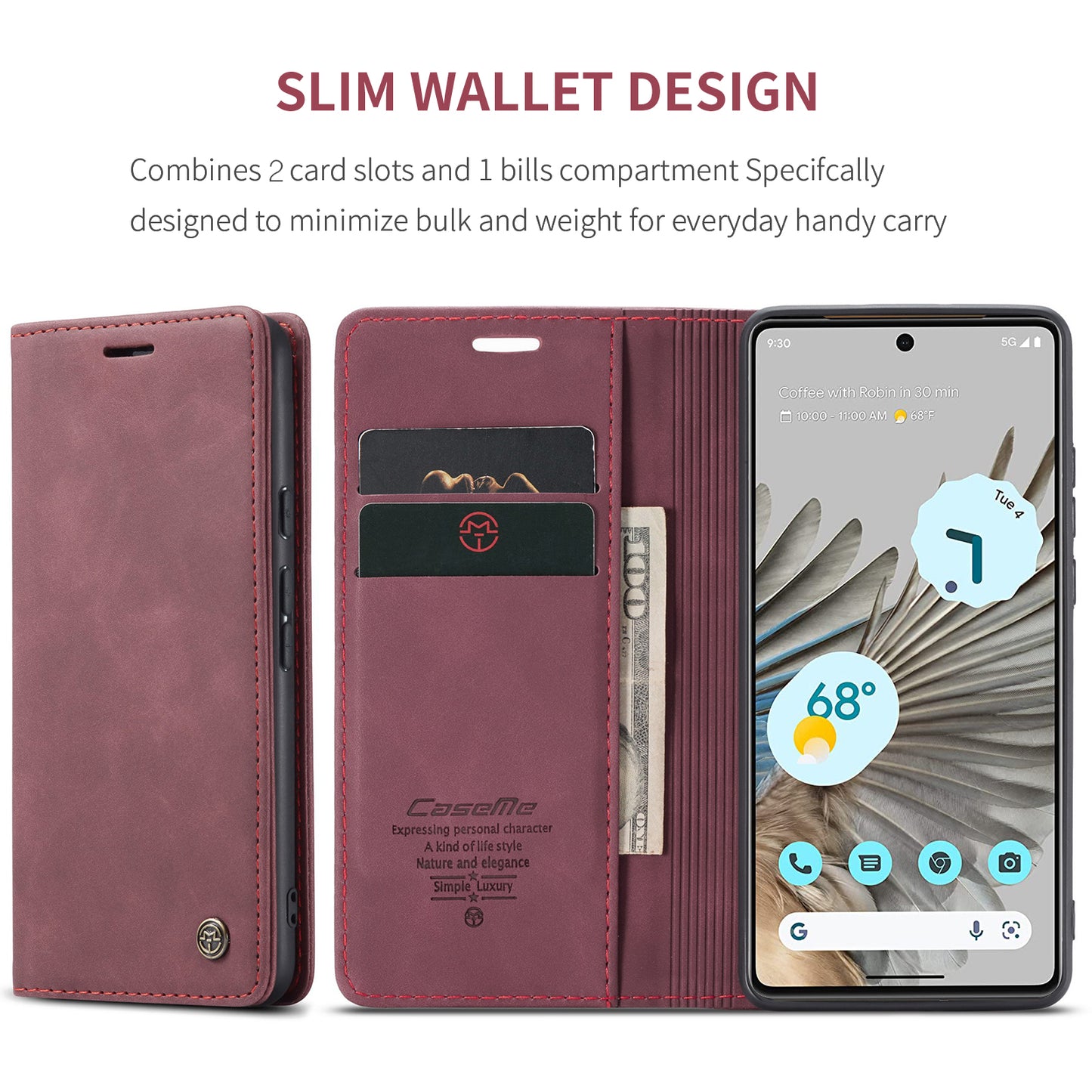 Book Classical Retro Leather Google Pixel 7 Pro Case Slim Wallet Stand