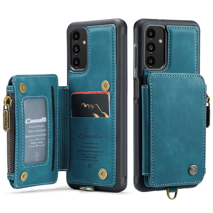 Wrist Strap Leather Card Holder Zipper Samsung Galaxy A13 Case Back