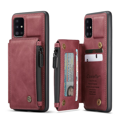 Wrist Strap Leather Card Holder Zipper Samsung Galaxy A51 Case Back