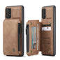 Wrist Strap Leather Card Holder Zipper Samsung Galaxy A72 Case Back