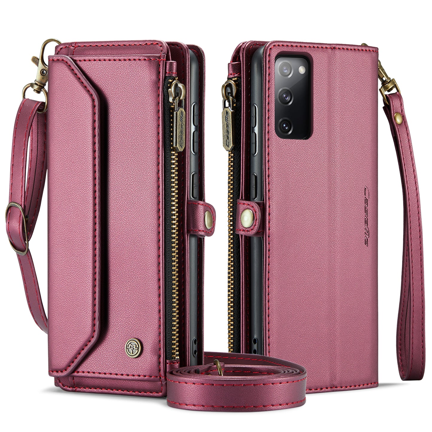 Women Shoulder Bag Galaxy S20 FE Case Card Slots Buckle Pockets