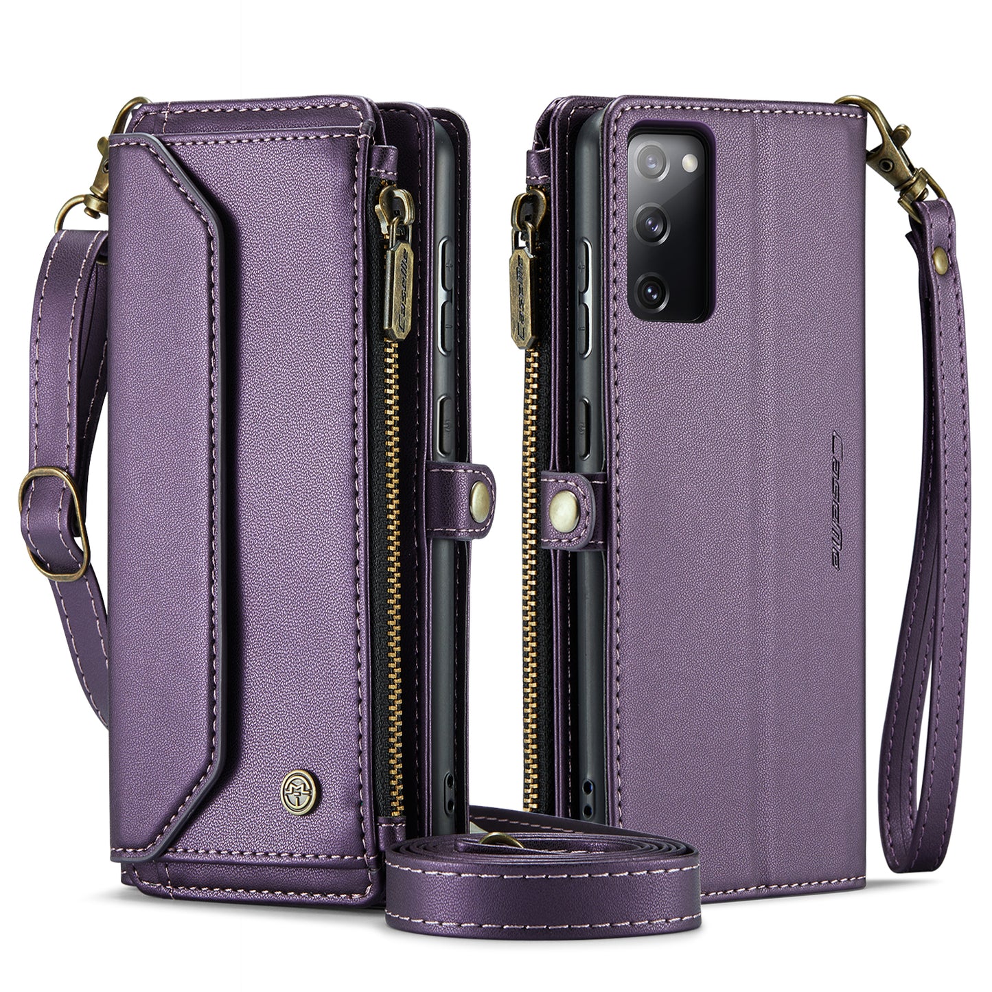 Women Shoulder Bag Galaxy S20 FE Case Card Slots Buckle Pockets