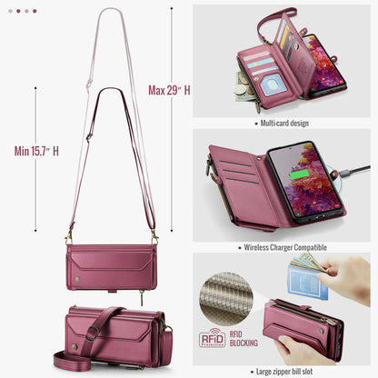 Women Shoulder Bag Galaxy S20 FE Case Card Slots Buckle Pockets