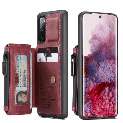 Wrist Strap Leather Card Holder Zipper Samsung Galaxy S20 FE Case Back