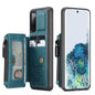 Wrist Strap Leather Card Holder Zipper Samsung Galaxy S20 Case Back