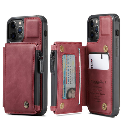 Wrist Strap Leather Card Holder Zipper iPhone 12 Pro Max Case Back