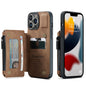 Wrist Strap Leather Card Holder Zipper iPhone 13 Pro Max Case Back