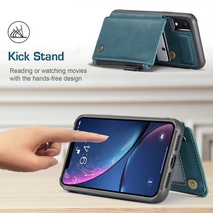 Wrist Strap Leather Card Holder Zipper Apple iPhone XR Case Back