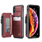 Wrist Strap Leather Card Holder Zipper Apple iPhone Xs Max Case Back