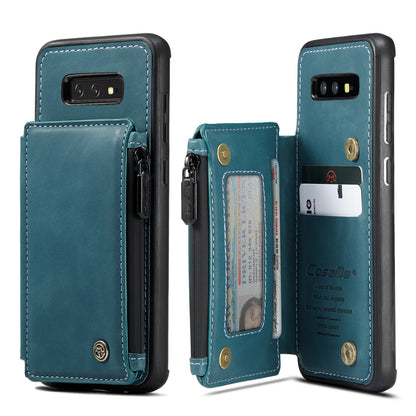 Wrist Strap Leather Card Holder Zipper Samsung Galaxy S10e Case Back