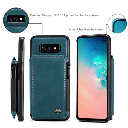 Wrist Strap Leather Card Holder Zipper Samsung Galaxy S10e Case Back