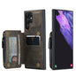 Wrist Strap Leather Card Holder Zipper Galaxy S22 Ultra Case Back