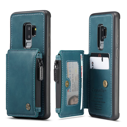 Wrist Strap Leather Card Holder Zipper Samsung Galaxy S9+ Case Back