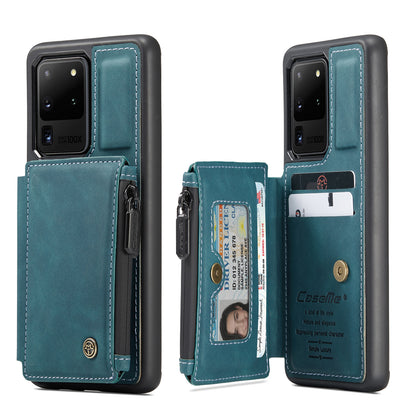 Wrist Strap Leather Card Holder Zipper Galaxy S20 Ultra Case Back