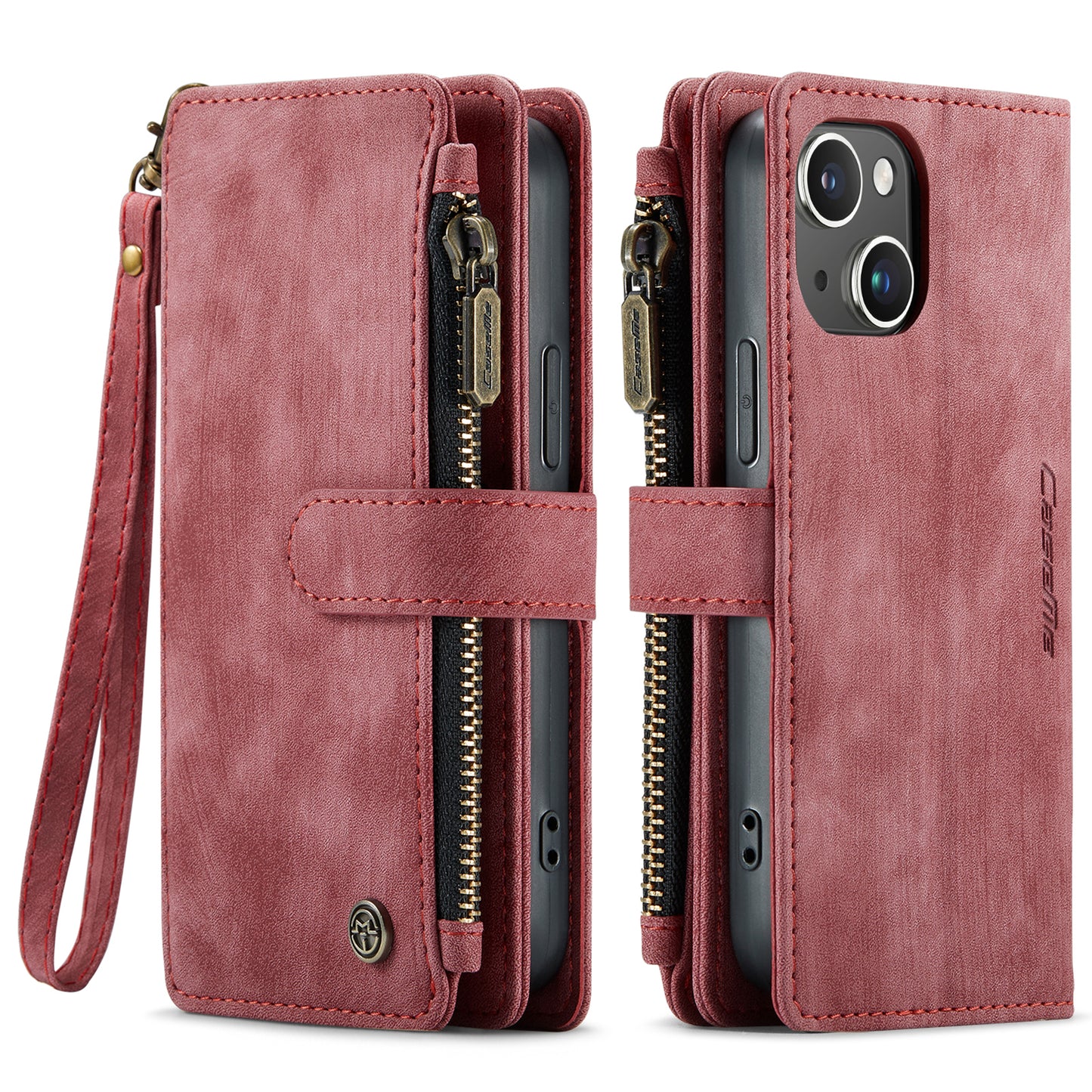 Multi-card Hand Strap iPhone 16 Case Double Fold Stand