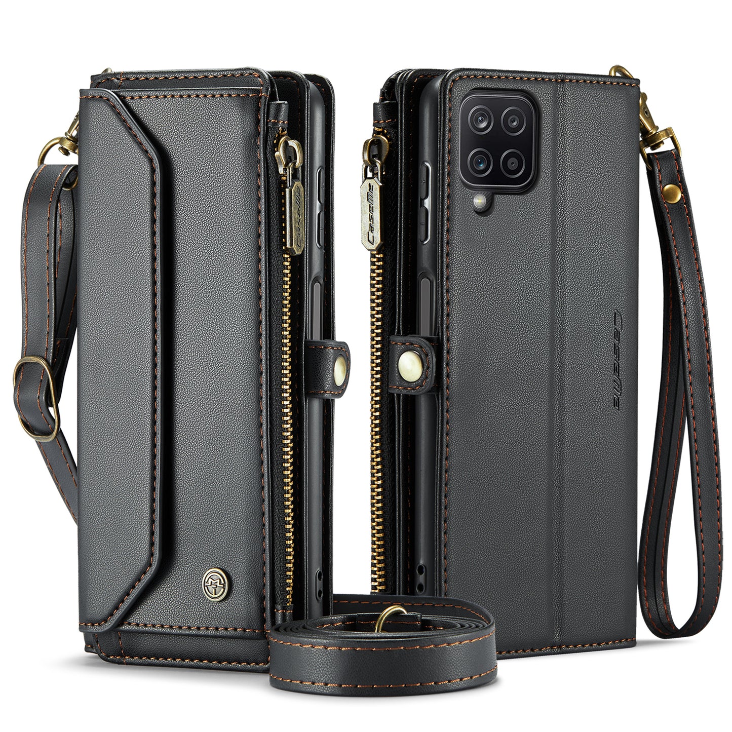 Women Shoulder Bag Samsung Galaxy A12 Case Card Slots Buckle Pockets