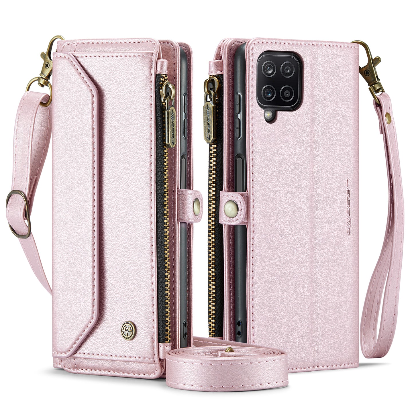 Women Shoulder Bag Samsung Galaxy A12 Case Card Slots Buckle Pockets