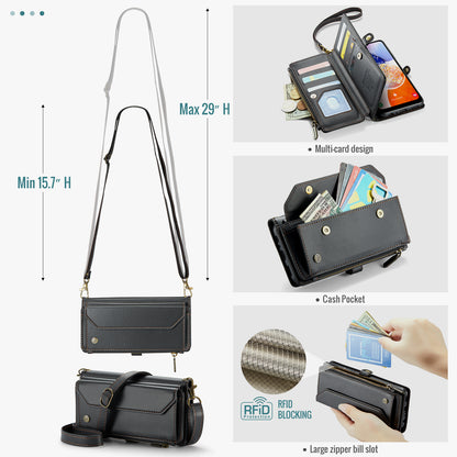 Women Shoulder Bag Samsung Galaxy A14 Case Card Slots Buckle Pockets