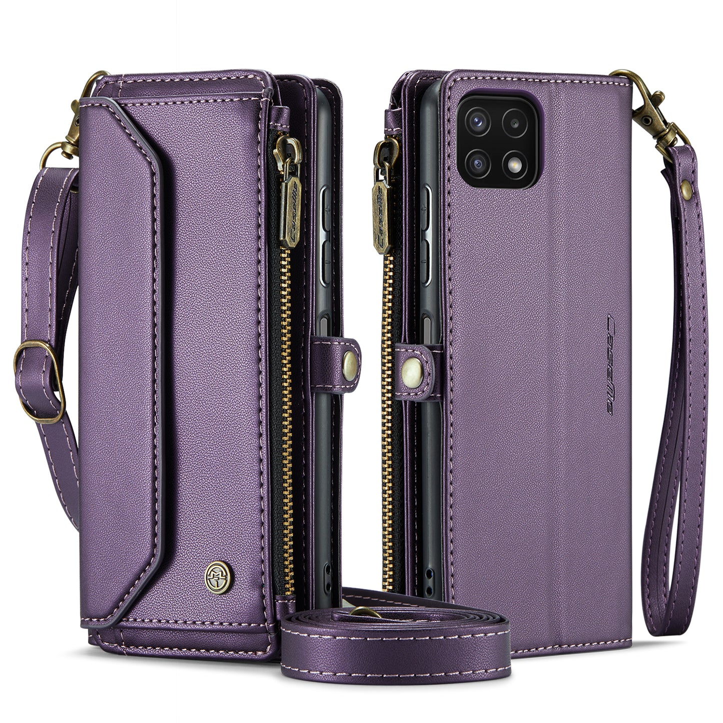 Women Shoulder Bag Samsung Galaxy A22s Case Card Slots Buckle Pockets