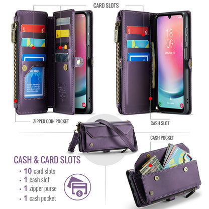 Women Shoulder Bag Samsung Galaxy A24 Case Card Slots Buckle Pockets