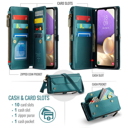 Women Shoulder Bag Samsung Galaxy A32 Case Card Slots Buckle Pockets