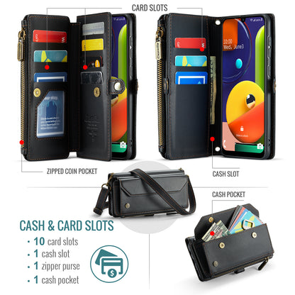 Women Shoulder Bag Samsung Galaxy A30s Case Card Slots Buckle Pockets