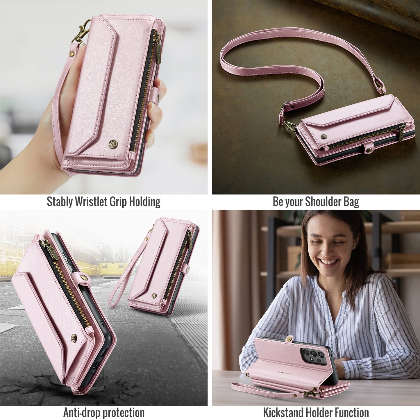 Women Shoulder Bag Samsung Galaxy A53 Case Card Slots Buckle Pockets