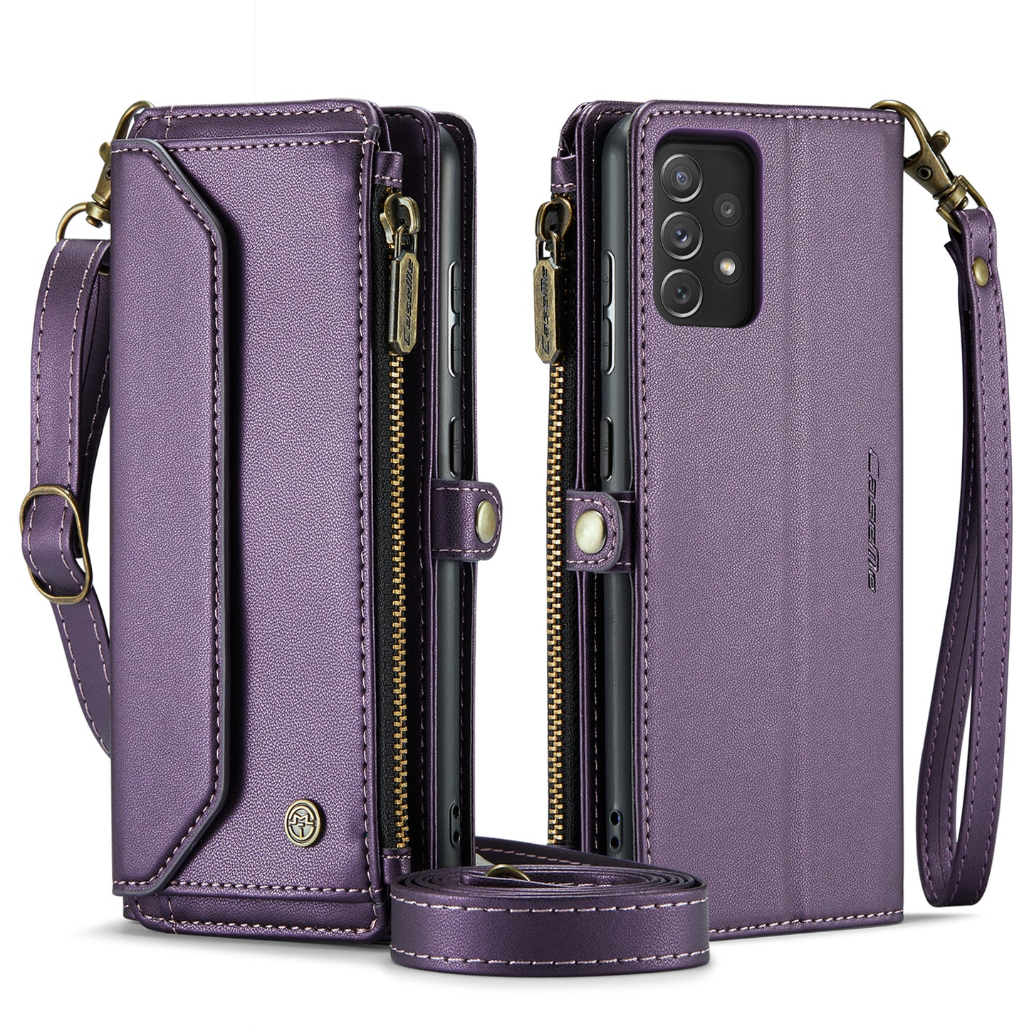 Women Shoulder Bag Samsung Galaxy A72 Case Card Slots Buckle Pockets