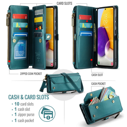 Women Shoulder Bag Samsung Galaxy A72 Case Card Slots Buckle Pockets