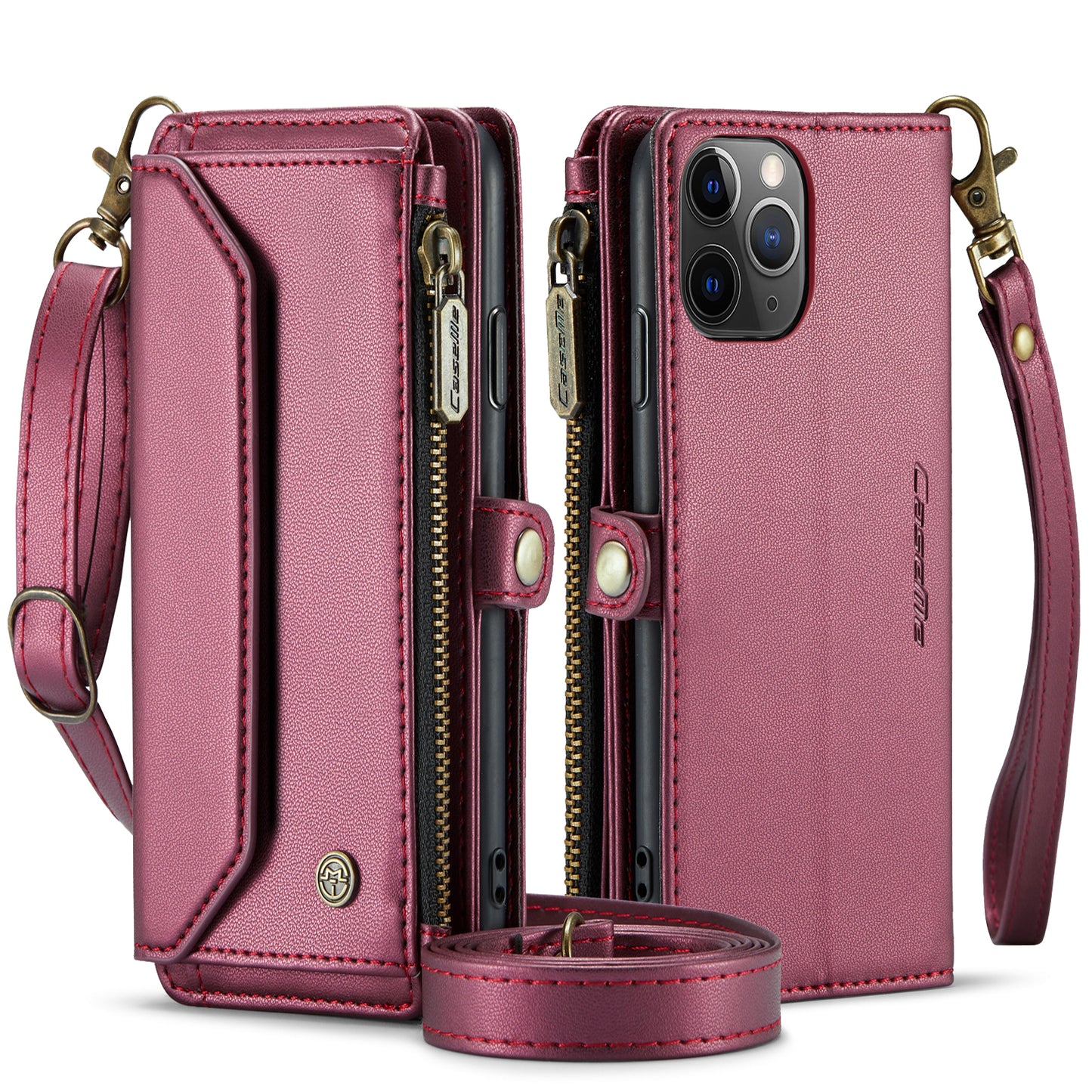 Women Shoulder Bag Apple iPhone 11 Pro Case Card Slots Buckle Pockets