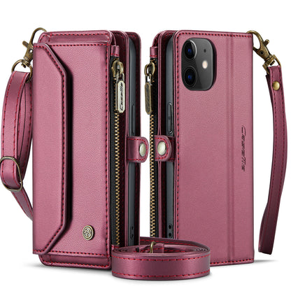 Women Shoulder Bag Apple iPhone 12 Case Card Slots Buckle Pockets