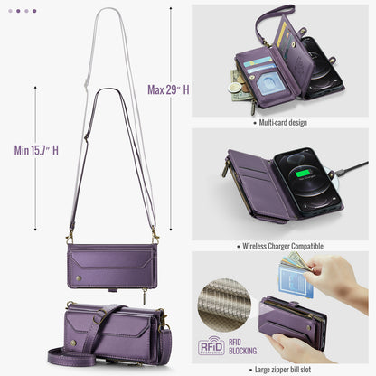 Women Shoulder Bag Apple iPhone 12 Pro Case Card Slots Buckle Pockets