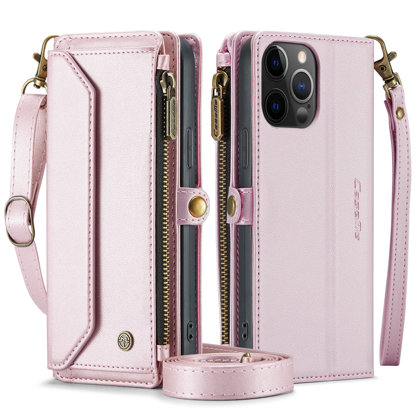 Women Shoulder Bag iPhone 12 Pro Max Case Card Slots Buckle Pockets