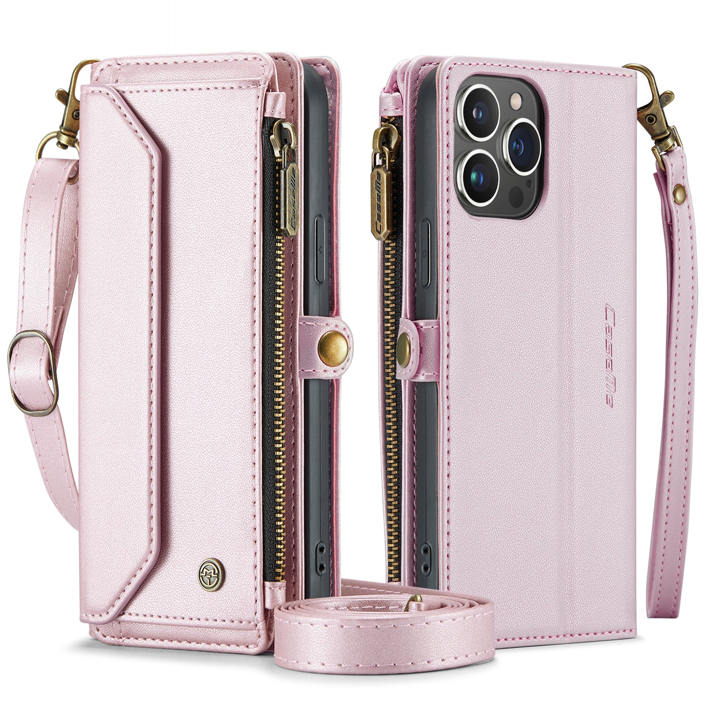 Women Shoulder Bag iPhone 13 Pro Max Case Card Slots Buckle Pockets