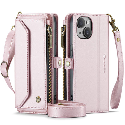 Women Shoulder Bag iPhone 16 Case Card Slots Buckle Pockets