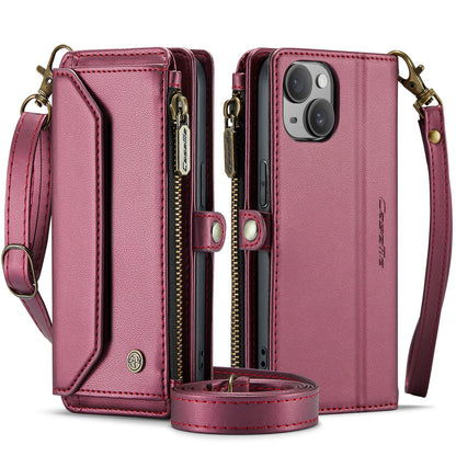 Women Shoulder Bag iPhone 16 Case Card Slots Buckle Pockets