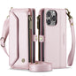 Women Shoulder Bag iPhone 16 Pro Max Case Card Slots Buckle Pockets