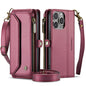 Women Shoulder Bag iPhone 16 Pro Max Case Card Slots Buckle Pockets