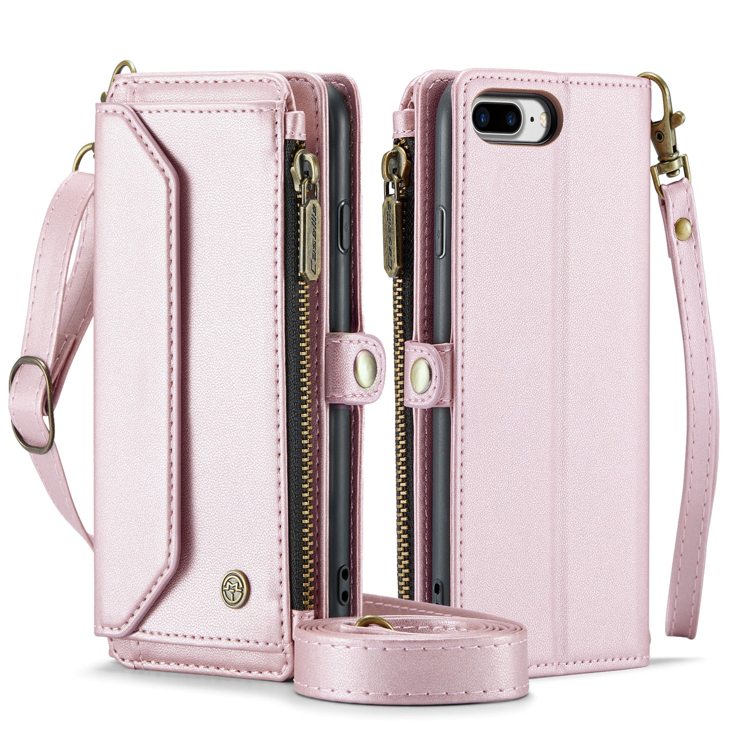 Women Shoulder Bag Apple iPhone 8 Plus Case Card Slots Buckle Pockets