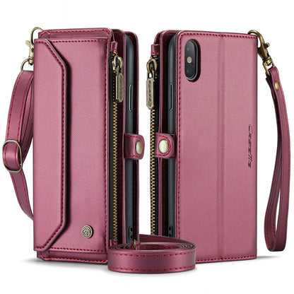 Women Shoulder Bag Apple iPhone Xs Case Card Slots Buckle Pockets