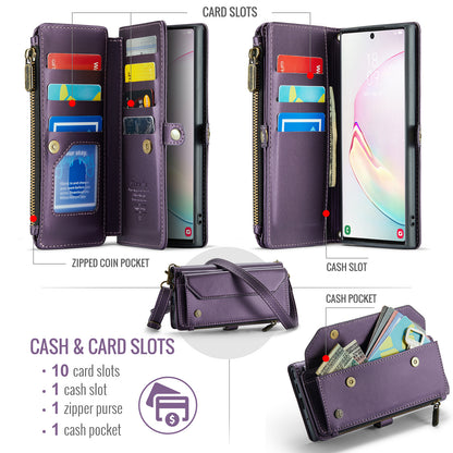 Women Shoulder Bag Galaxy Note10+ Case Card Slots Buckle Pockets