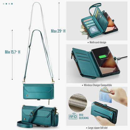 Women Shoulder Bag Galaxy Note20 Ultra Case Card Slots Buckle Pockets