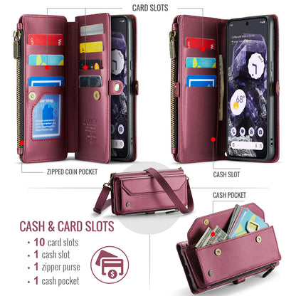 Women Shoulder Bag Google Pixel 8 Case Card Slots Buckle Pockets