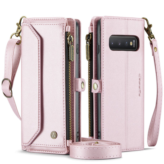 Women Shoulder Bag Samsung Galaxy S10 Case Card Slots Buckle Pockets