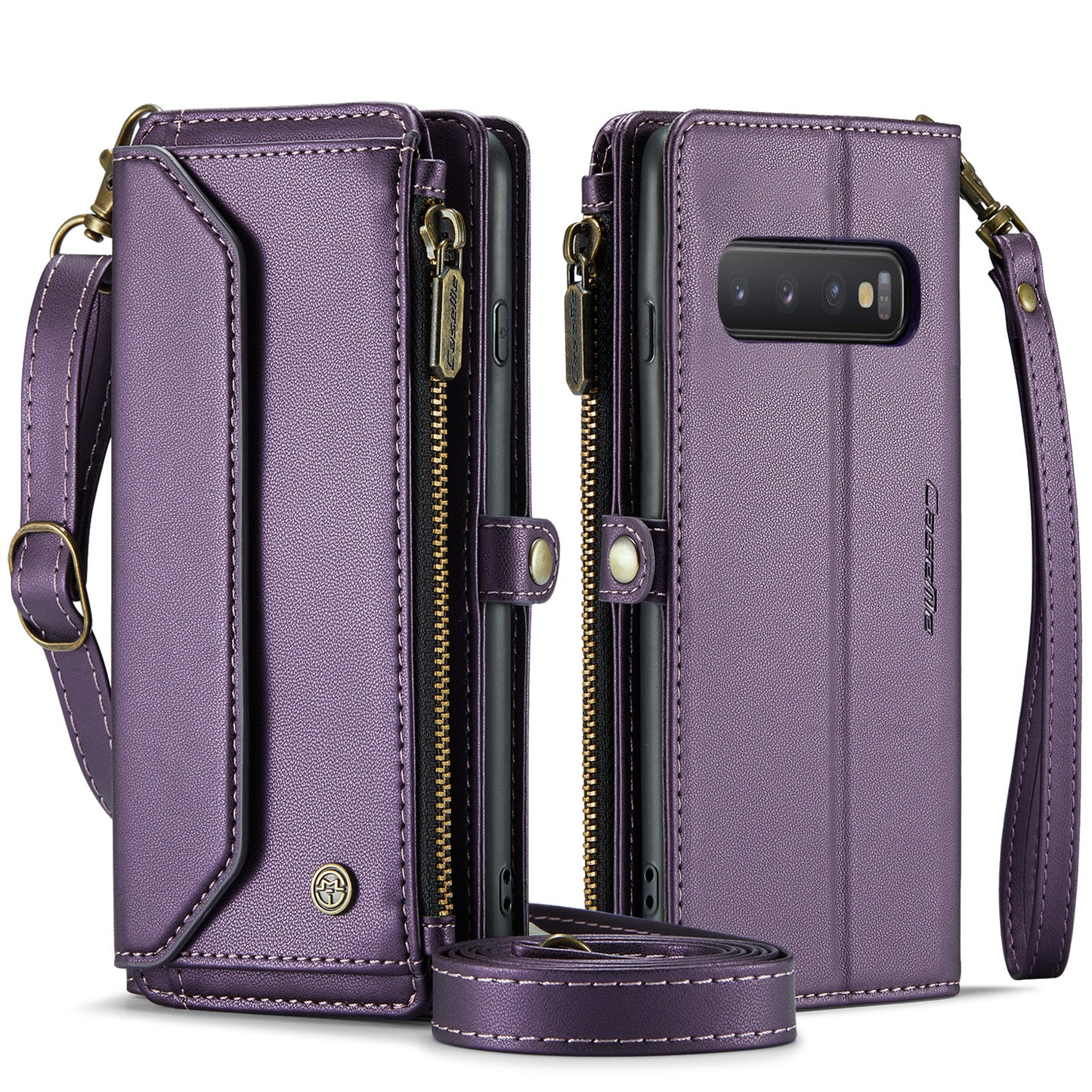 Women Shoulder Bag Samsung Galaxy S10+ Case Card Slots Buckle Pockets