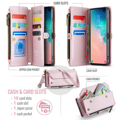 Women Shoulder Bag Samsung Galaxy S10 Case Card Slots Buckle Pockets