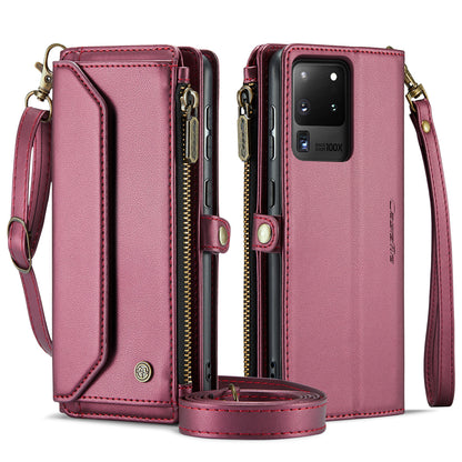 Women Shoulder Bag Galaxy S20 Ultra Case Card Slots Buckle Pockets