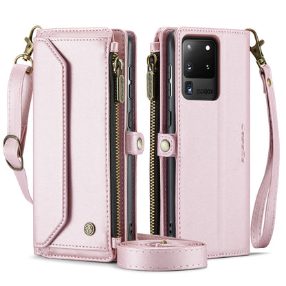 Women Shoulder Bag Galaxy S20 Ultra Case Card Slots Buckle Pockets