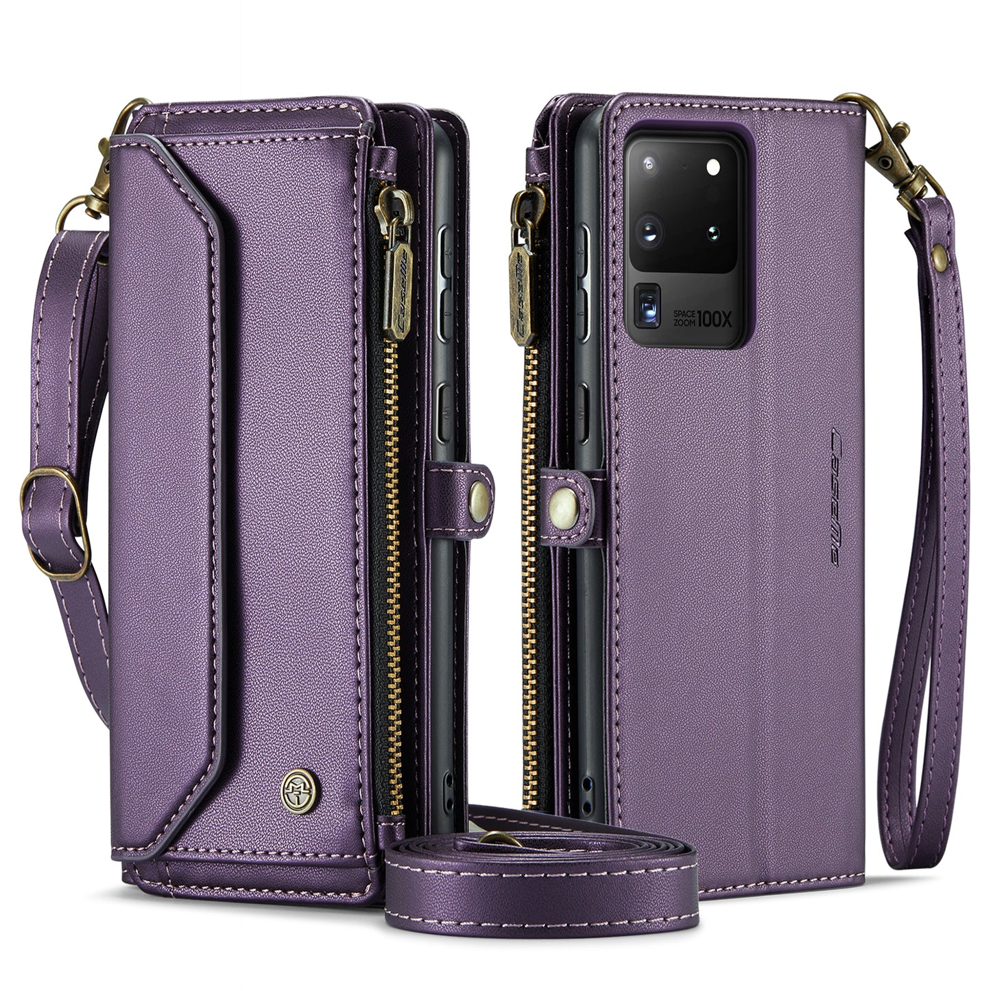 Women Shoulder Bag Galaxy S20 Ultra Case Card Slots Buckle Pockets